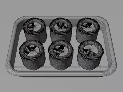 Sushi Rolls Herring sushi roll 3D model