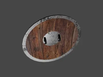 Medieval Wood Shield - Escudo Low-poly 3D model