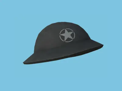 Black Star Soldier Helmet - Character Fashion Design Low-poly 3D model