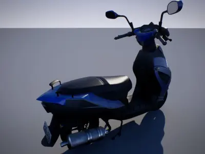 Scooter Low-poly 3D model 6