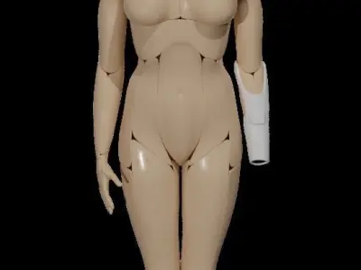 Linda-058 - military android Low-poly 3D model