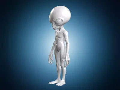 Standing Alien 3D Print Model 3D print model