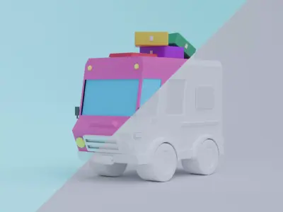 Travelling Car Low-poly 3D model