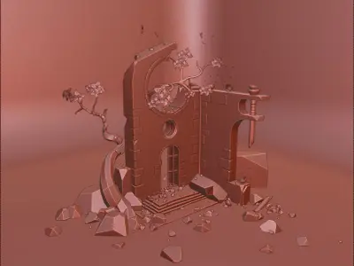 Tree Ruins Stylized 3D model