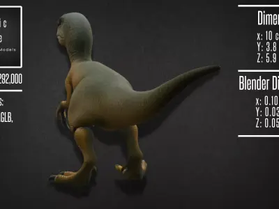 Realistic Velociraptor Model 3D model