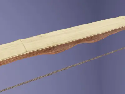 Bow with bamboo backing Low-poly 3D model