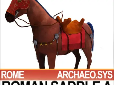 Saddle Ancient Rome Bridle Harness A 3D model