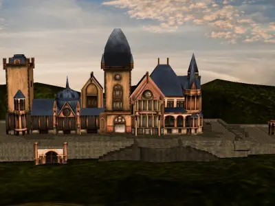 3d castle model haunted Low-poly 3D model