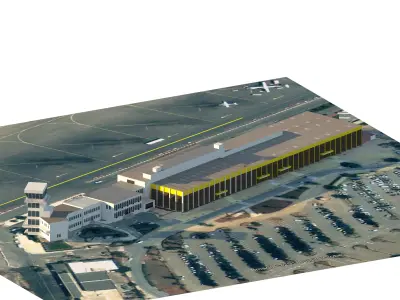 Oran Es Senia Airport Low-poly 3D model