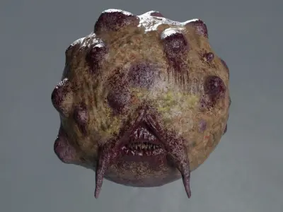 Monster ball with teeth Low-poly 3D model