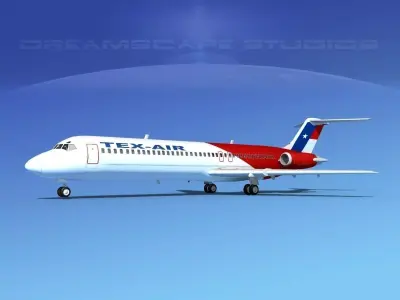 Douglas DC-9-40 Texair 3D model