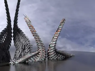 Dragon claw buildings 3D model