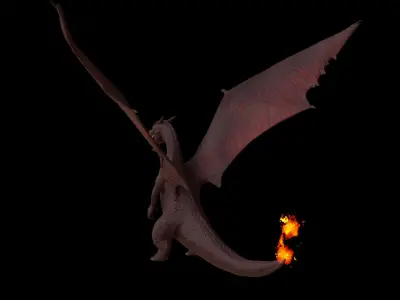 Charizard fire dragon Low-poly 3D model