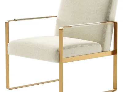 Modern Designer Metal Base Lounge Accent Chair Free 3D model