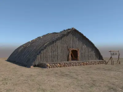 Prehistoric Wooden House 3D model