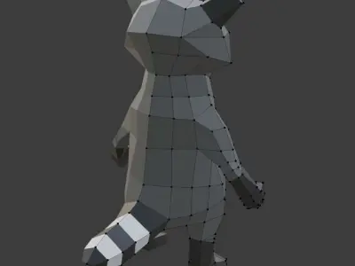 Low Poly Raccoon Free low-poly 3D model