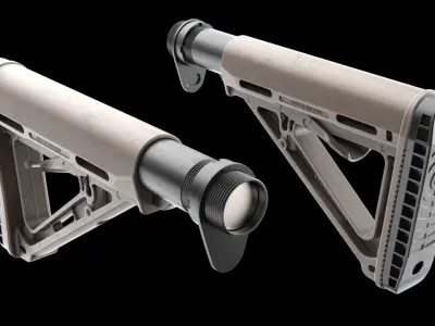 Stock magpul - High-poly 3D model