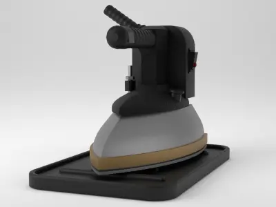 Professional Industrial Clothes Steam Iron Low-poly 3D model