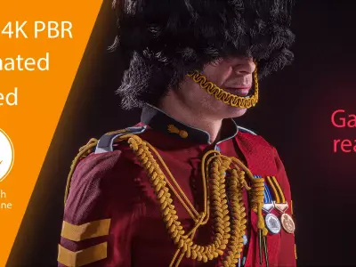 British kings guard Low-poly 3D model