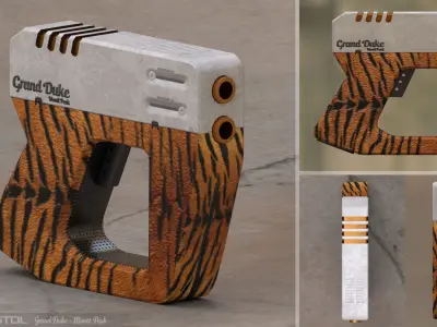 Cube Pistol Free low-poly 3D model