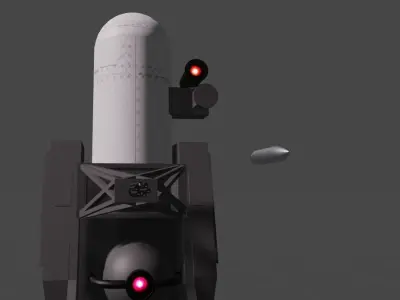 Phalanx CIWS Antiaircraft Gatling Gun  3D model