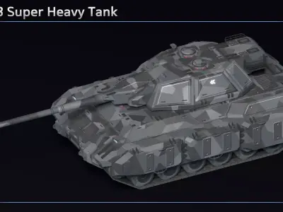 Scifi Tiger 3 Super Heavy Tank Low-poly 3D model