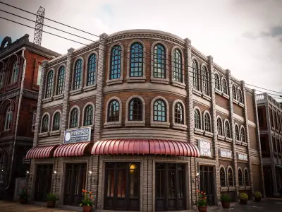 URBAN BUILDING OLD HORROR 6 Low-poly 3D model