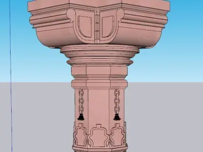 indian jodhpuri stone piller column  Low-poly 3D model