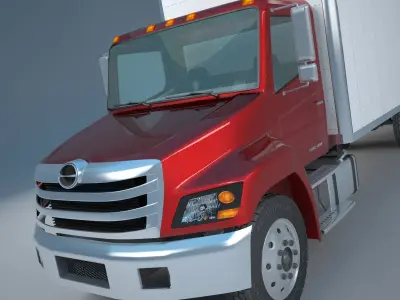 Hino Conventional 338 box truck 2014-2018 3D model