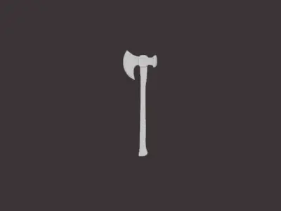 Battle axe from the Middle Ages Low-poly 3D model