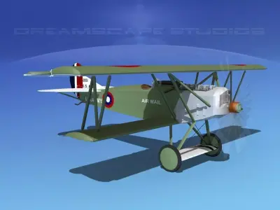 Fokker D-VII V12 US Army 1919 3D model