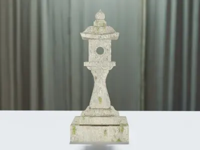 Japanese Stone Lantern Curved - Japan Collection 3D model