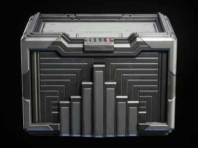 GAME READY CYBERPUNK SUPPLY CRATE PBR RIGGED Low-poly 3D model