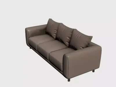 Modern Straight Sofa 3D Model Upholstered Seating to Interior 07 Free 3D model