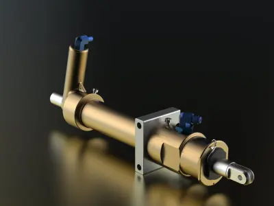 P-51D Mustang Strut Assembly - Hydraulic Tail Wheel Operating 3D print model