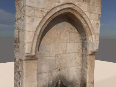 REALISTIC RENDER Historic fountain structure restoration 3D model