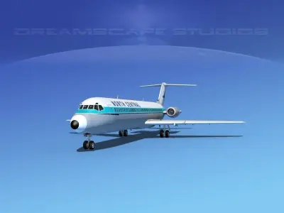 Douglas DC-9-40 north Central 3D model
