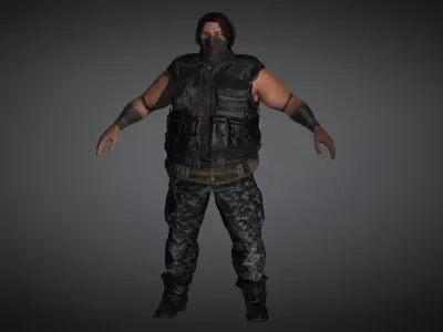 AAA Apocalypse Male Character 09 Low-poly 3D model