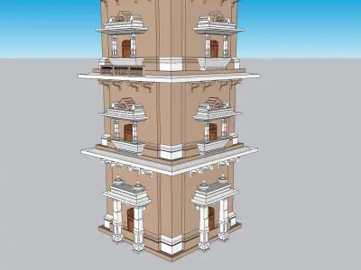 indian minar tower 3D model