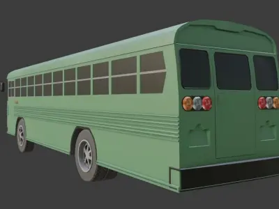 Bluebird bus Low-poly 3D model