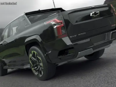 Black Chevrolet Silverado EV RST 2024 3D model