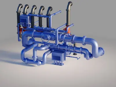 Industrial Pipes set 3D model