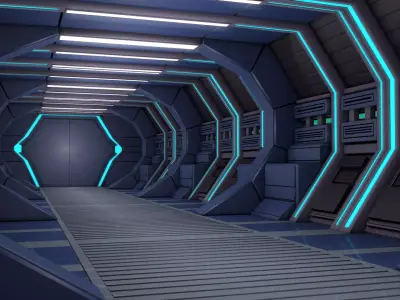 Sci Fi Corridor  3D model 72
