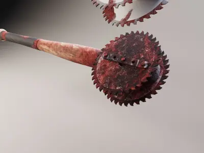 Saw Baseball Bat Weapon COLLECTION Low-poly 3D model