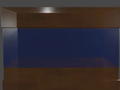 Fish Tank -low-poly--wood-PBR- Free low-poly 3D model