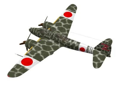Kawasaki Ki-45 Kai Toryu 3D model