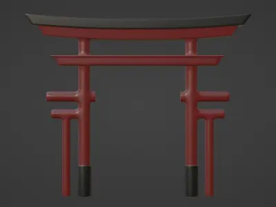 Torii Gate Low-poly 3D model