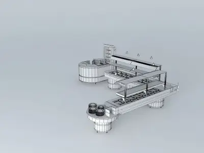 Kit009A Mesa Self Service por Alex Marques Free 3D model