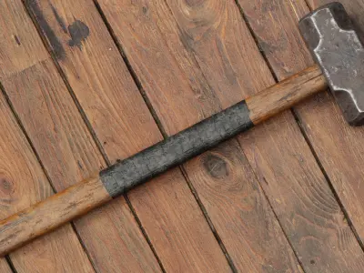 GAME READY SLEDGEHAMMER PBR RIGGED Free low-poly 3D model