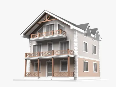 Cottage Low-poly 3D model